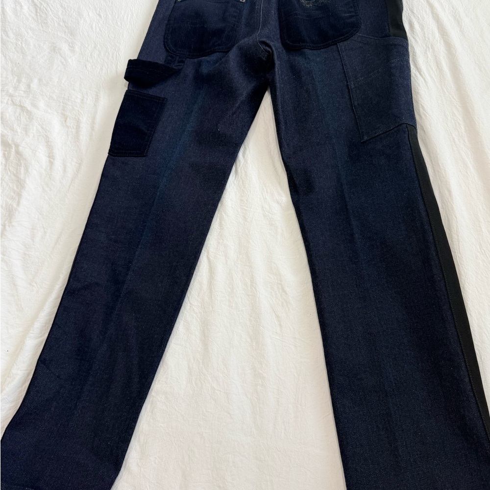 Coach Navy Women's Cargo Jeans with corduroy accessories & detailing - Picture 6 of 10